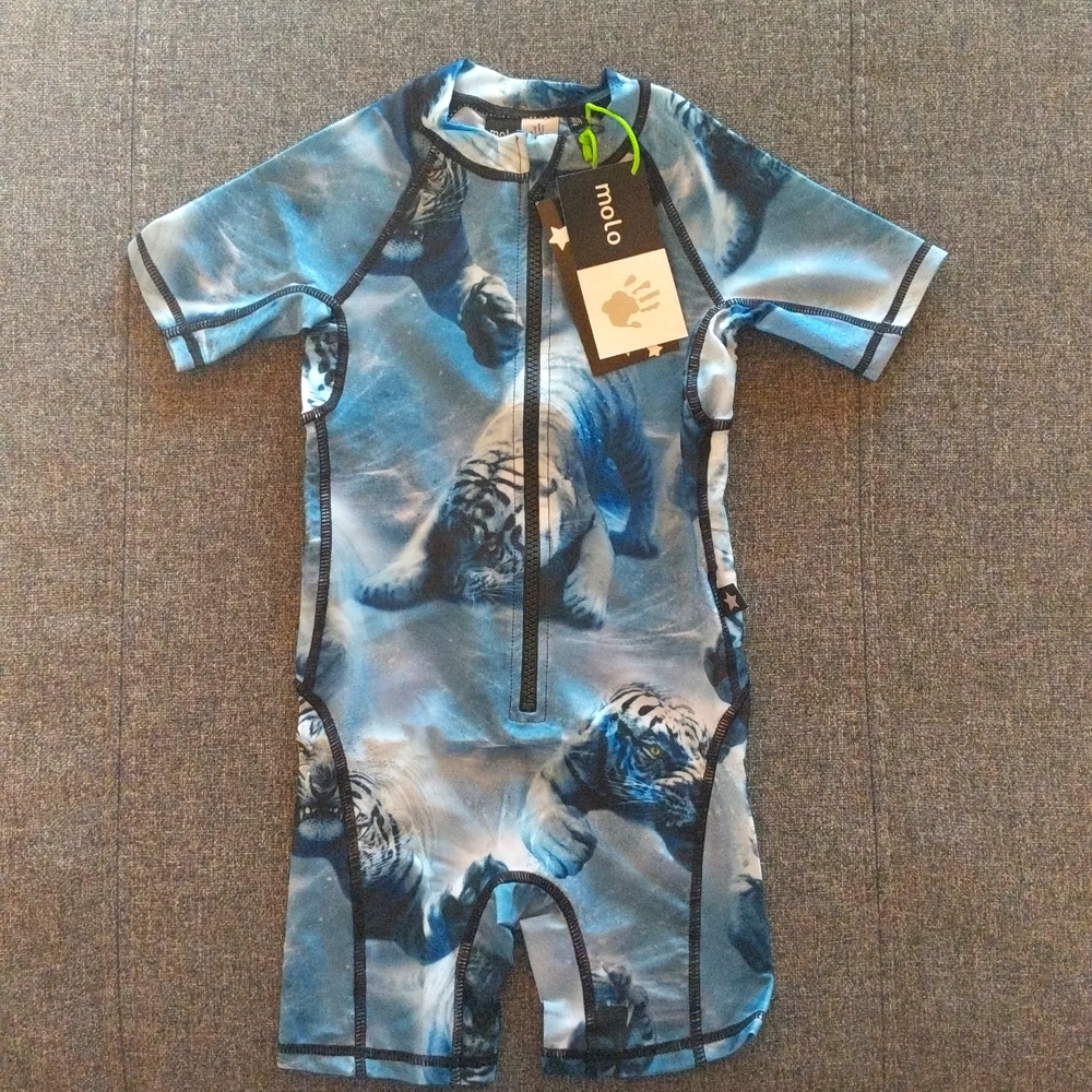 NWT Molo Swimming Tigers UV Swimsuit Kids Rashguard UPF40+
